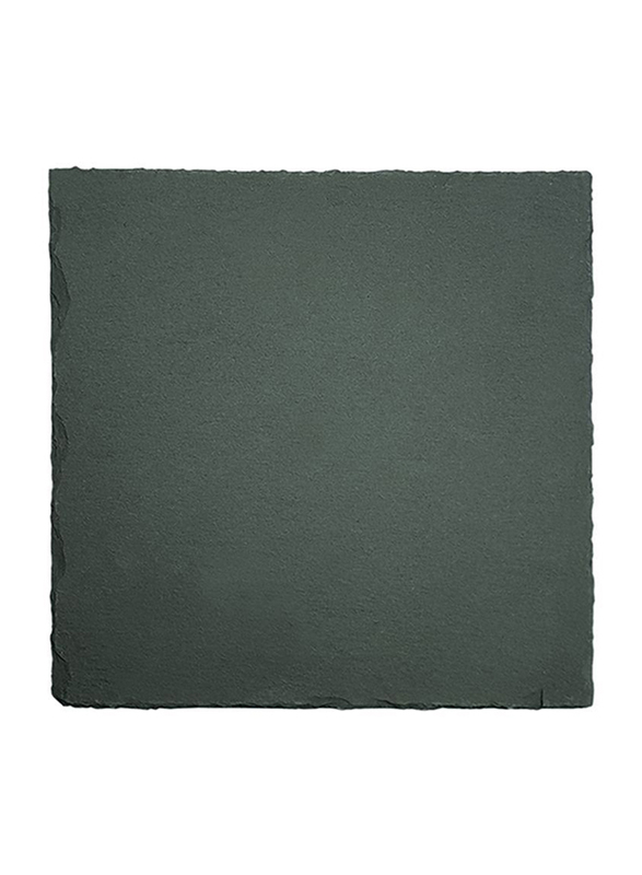 Raj 30cm Stoneware Square Slate Plate, SL0003, 30x30 cm, Grey