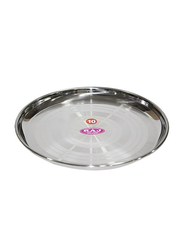 Raj 28cm Silver Touch Steel China Plate, STCP12, Silver