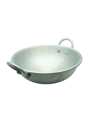 Raj 23.5cm Aluminium Kadai Cooking Pot Stir-fry Pan, RKWK09, Silver