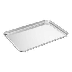 RAJ STAINLESS STEEL RECTANGLE BEADED SERVING TRAY, DESSERT TRAY, SERVING PLATTER,  45.5X32 CM