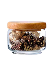 Ocean Pop Jar Set with Wooden Lid, 6 x 500ml, Clear/Brown