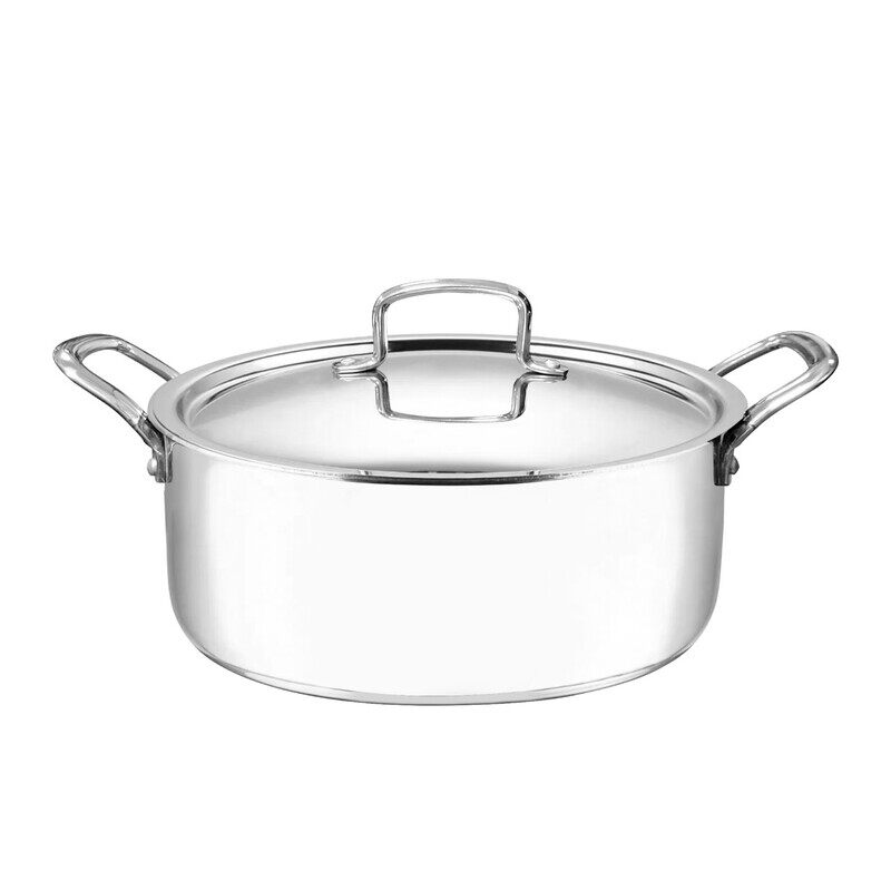 

VINOD Smart Triply Stainless Steel Casserole with Lid, 26 cm Diameter, 6 Liter Capacity, Induction and Gas Stove Compatible, VTC026