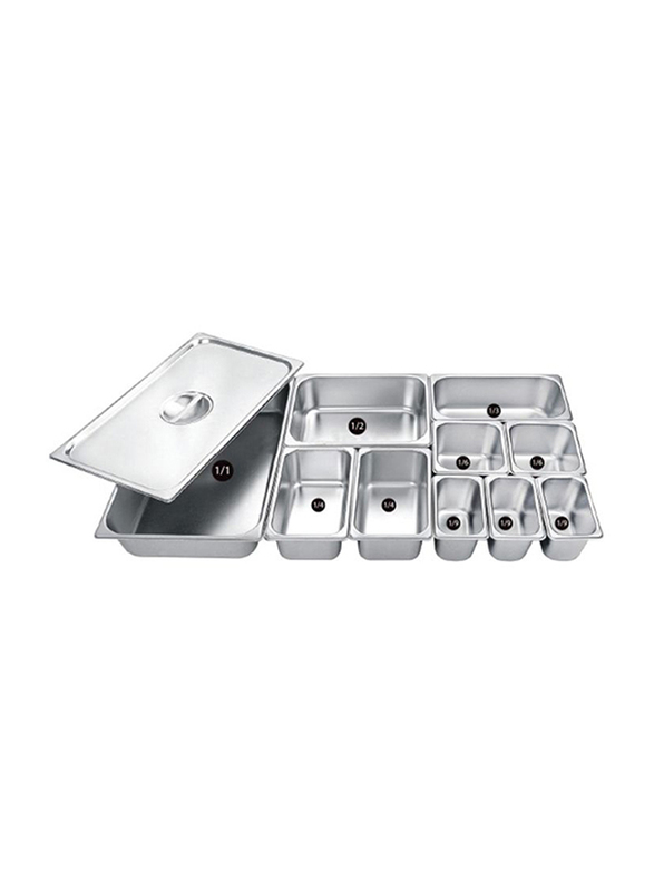 Raj 1/6x20cm Stainless Steel Gastronorm Pan, CS5755, Silver, 17.6x16.2x20cm