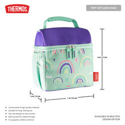 THERMOS STANDARD POP TOP REUSABLE LUNCH BAG  RAINBOWS, N112252, INSULATED TRAVEL BAG, LUNCH INSULATED TRAVEL BAG, INSULATED INSULATED TRAVEL BAG