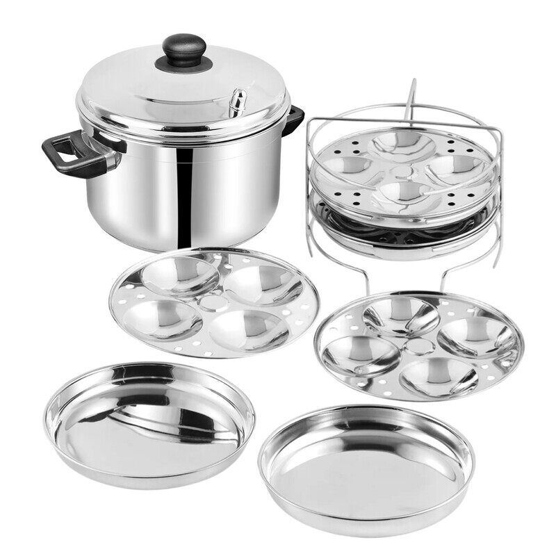 

VINOD STAINLESS STEEL MULTIPURPOSE POT SMALL 0 3 IDLY 3 DHOKLA STAND, VIC002, COOKER, IDLI MAKER, STEAMER