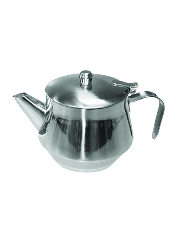 Raj 32oz Steel Tea Pot, HKTP32, 10x9.5 cm, Silver