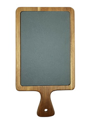 Raj 55cm Rectangle Acacia Wood and Slate Serving Board, SL0020, 55x12x1.8 cm, Grey/Brown