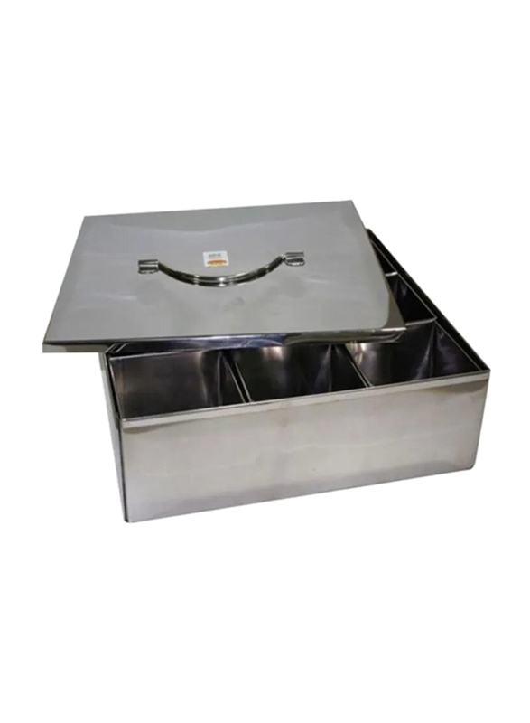 Raj Stainless Steel Spice Storage Box, 33 x 12 x 22.5cm, Silver
