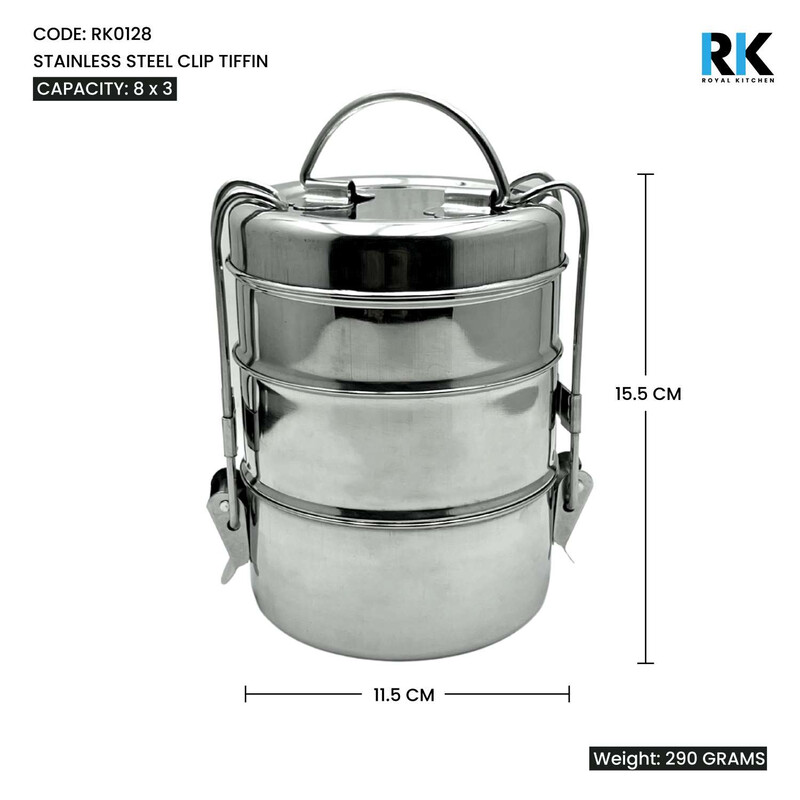 RK STEEL CLIP TIFFIN 8X3