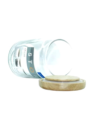 Ocean Glass Pop Jar with Wooden Lid Set, 750ml, 6 Piece, Clear/Brown
