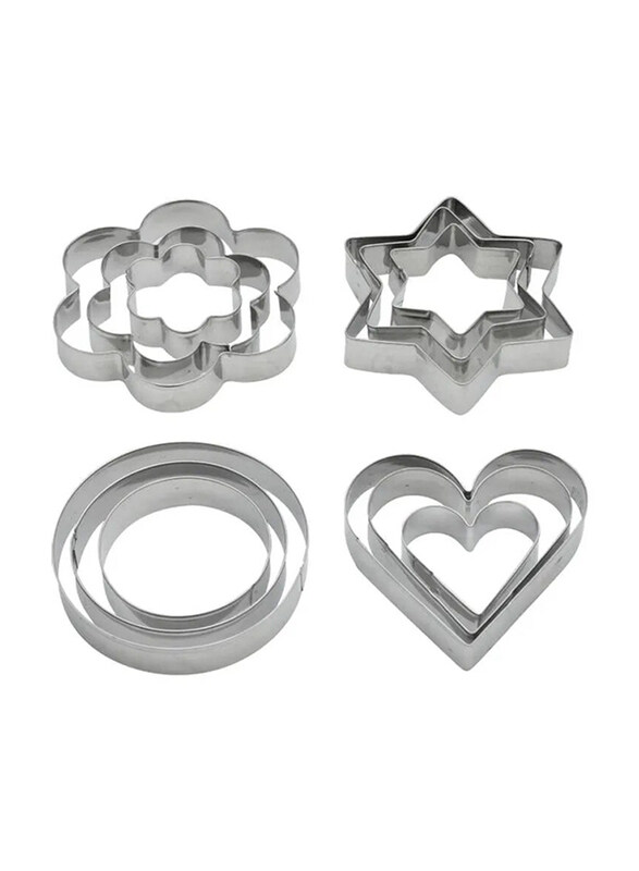 

RK 12-Piece 21cm Aluminium Cookie Cutter Set, Silver