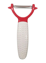 Raj 18.5cm Plastic Peeler, White/Red