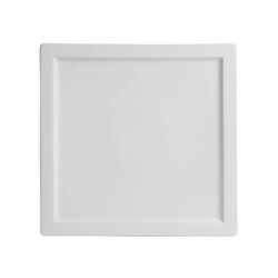 BARALEE SIMPLE PLUS WHITE SQUARE PLATE, 091114A, 21 CM SHORT RIM (8 1/4")