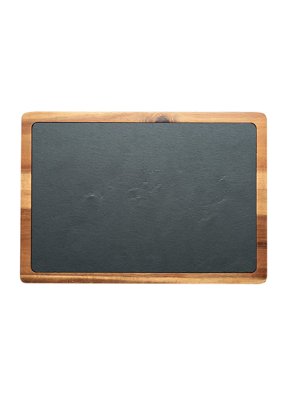 

Kitchen Master Raj 33cm Rectangle Acacia Wood and Slate Serving Board, SL0021, 33x23x1.5 cm, Grey/Brown