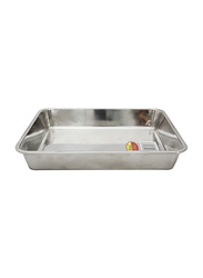Raj Large Steel Deep Baking Tray, HKDT0L, 39.5x27.5x6.4 cm, Silver