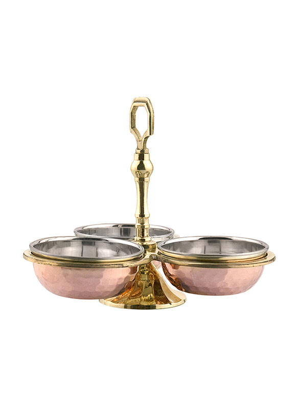 

Raj Copper Pickle Tray, TCPT01, Gold/Silver