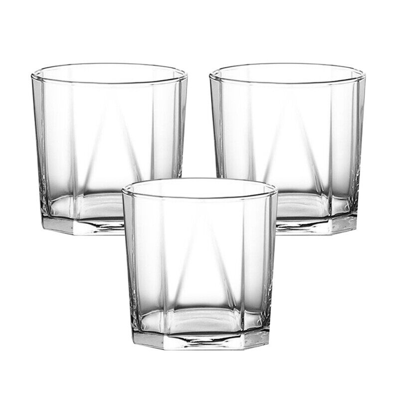 

OCEAN PYRAMID ROCK 3 PCS SET 330 ML, B0231103, Double Rock Glass, Lowball Glass, Water Glass, Whiskey Glass