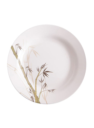 Dinewell 10.5-inch Green Bamboo Melamine Soup Plate, DWSP001GB, White