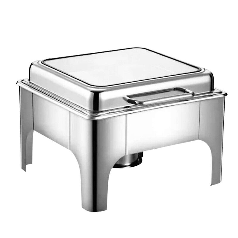 

CHEFSET STAINLESS STEEL HYDRAULIC SQUARE CHAFING DISH 6LTR GLASS LID, HR4569