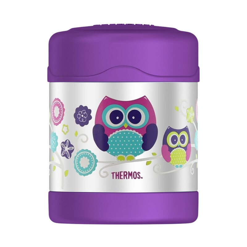 THERMOS FUNTAINER STAINLESS STEEL KIDS OWLS JAR 290ML, F3008OW, INSULATED FOOD JAR, LUNCH BOX , STORAGE CONTAINER, THERMAL FLASK FOR TRAVEL