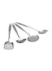 Raj 4-Piece Stainless Steel Kitchen Tool Set, Silver