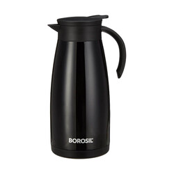 BOROSIL VACUUM INSULATED STAINLESS STEEL TEAPOT FLASK VACUUM INSULATED COFFEE POT BLACK - 1.5 LTR