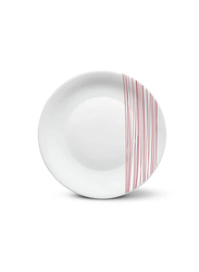 Borosil 50-Piece Larah Plano Spring Fall Opalware Round Dinnerware Set for 6, White/Red
