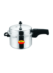 Raj 5 Ltr Aluminium Pressure Cooker with Outer Lid, RPCO02, Silver
