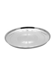 Raj 45cm Steel Silver Touch Thala Round Dinner Plate, STT020, Silver