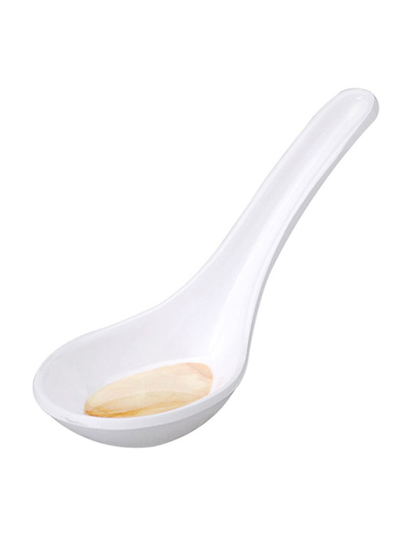 Dinewell 13.5cm Hotensia Melamine Soup Spoon, DWS5111HO, White