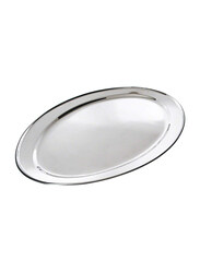 Raj 35cm Steel Oval Serving Tray, OT0035, 22.5x35 cm, Silver