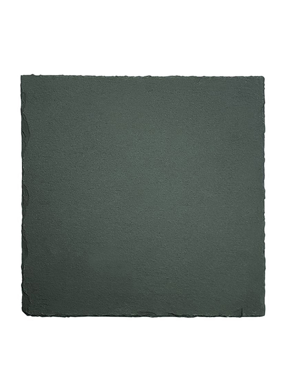 Raj 25cm Stoneware Square Slate Plate, SL0002, 25x25 cm, Grey