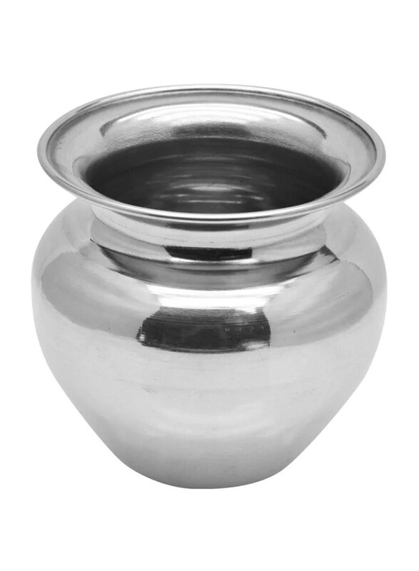 

Raj 10cm Stainless Steel Gawdi Lotta Water Pot, SGL009, Silver
