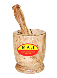 Raj Wood Mortar and Pestle, Brown