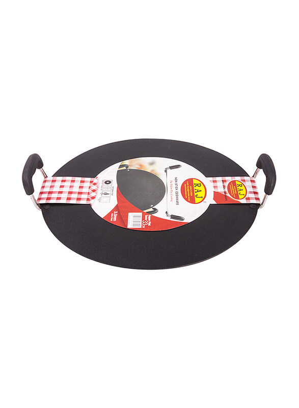 

Raj 37.5cm Round Non-Stick Tawa, KMT002, Black