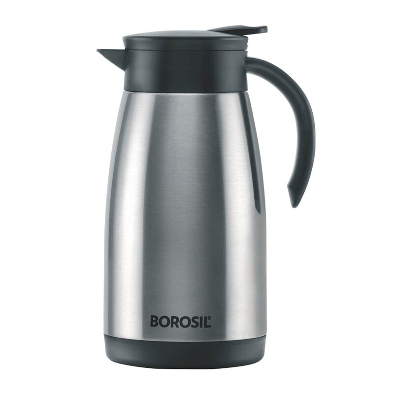 BOROSIL VACUUM INSULATED STAINLESS STEEL TEAPOT FLASK VACUUM INSULATED COFFEE POT - 1 LTR