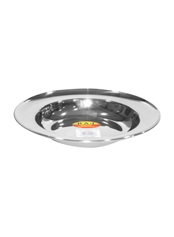 Raj 28cm Steel Soup Plate, SP0012, Silver