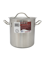 Chefset 71 Ltr Steel Stock Pot with Lid, CS5065, 45x45 cm, Silver