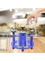Action Plastic Glass and Spoon Stand, Blue/Black