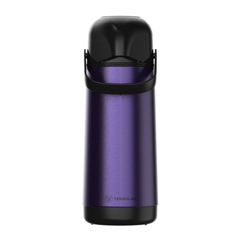 TERMOLAR LUMINA PUMP GLASS VACCUM FLASK AIRPOT,Stainless Steel,Heavy Duty and High Quality,Easy to pour and easy to clean Spout,Thermal Insulation,For Indoor and Outdoor Use PURPLE 1.0 LTR, TR57822