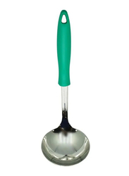 Raj 28.5cm Stainless Steel Ladle with Handle, Teal/Silver