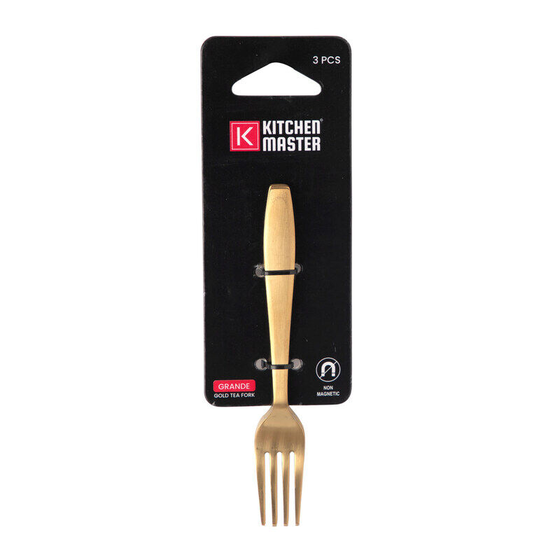 

KITCHEN MASTER GOLD TEA FORK, KM0108, 3PC PACK, GRANDE