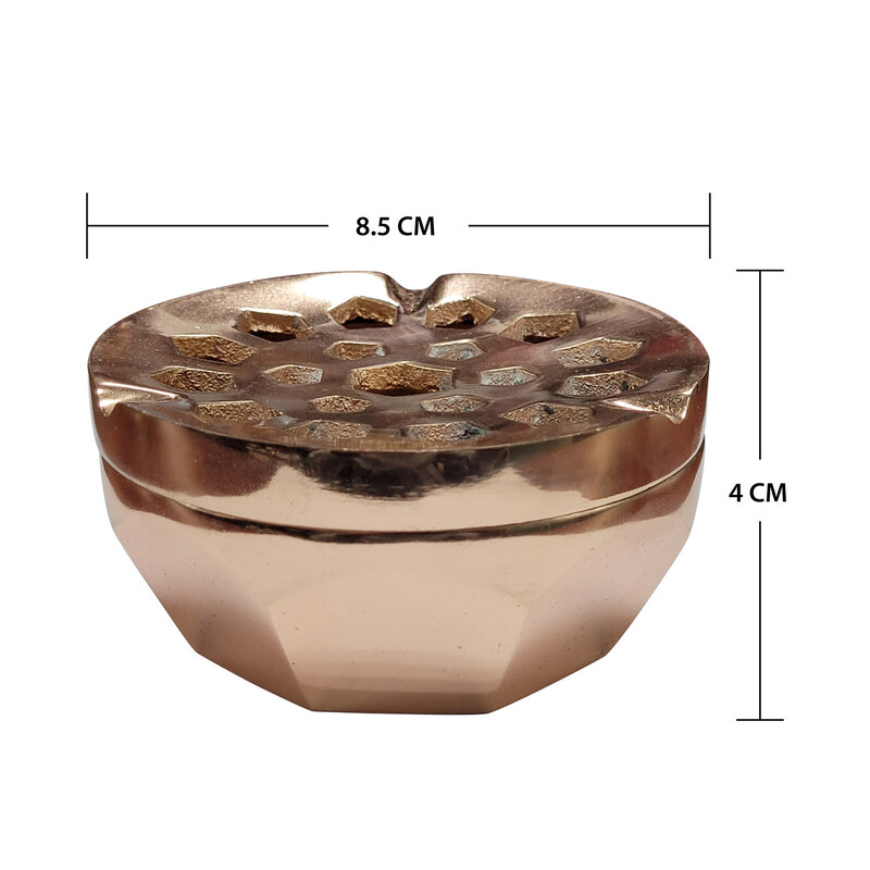 RAJ ROUND ASH TRAY WITH LID- COPPER,VAT014-CPR, ashtray, Portable ashtray , Ash container , Bar Accessories