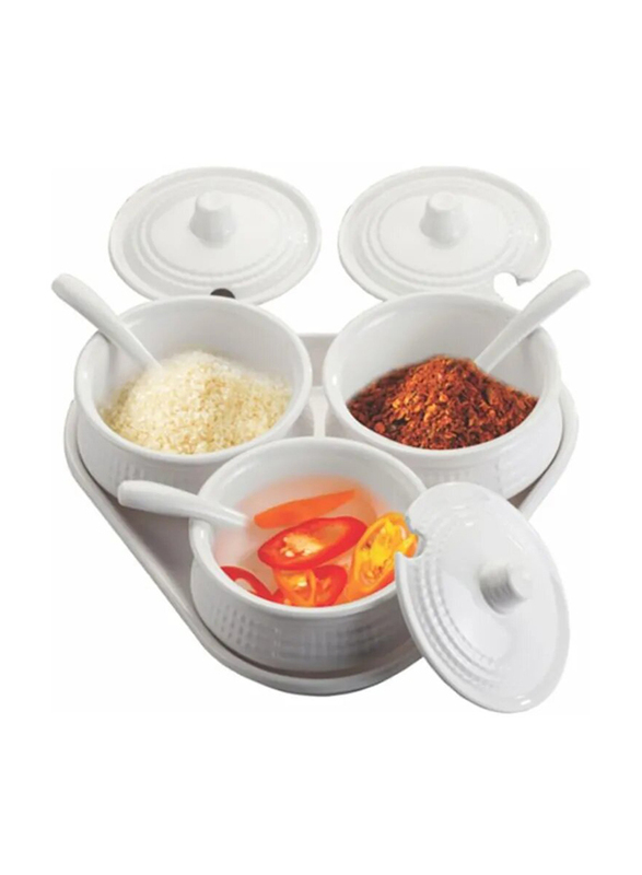Dinewell Multi-Purpose Condiment Dish Set, 10 Pieces, White