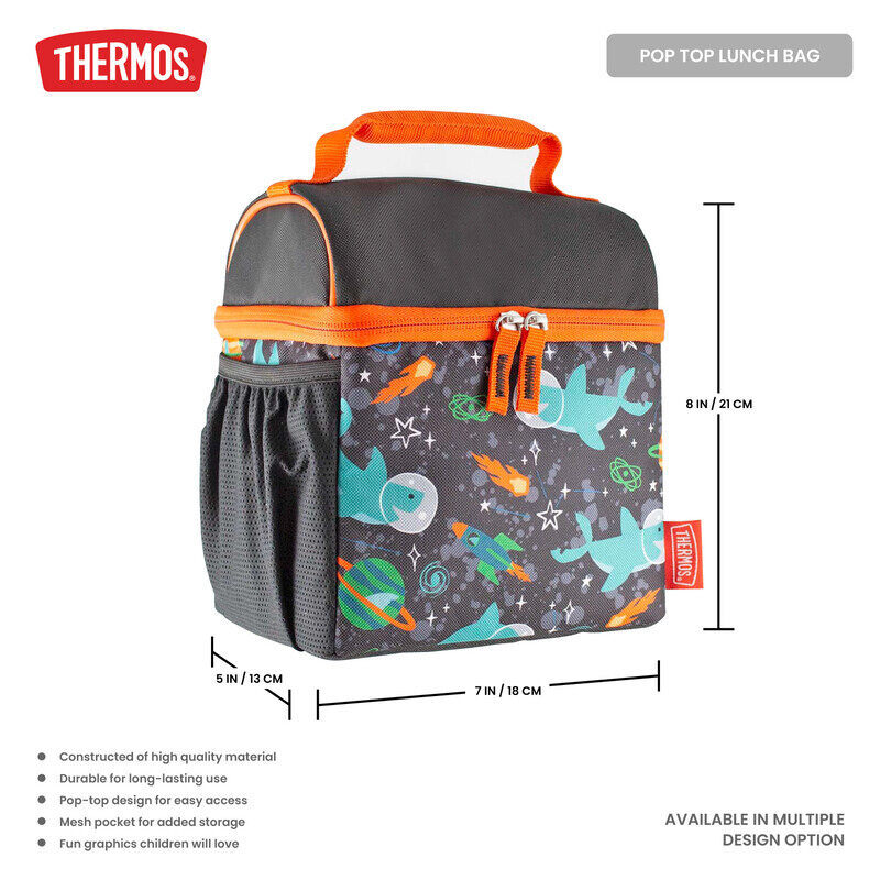 THERMOS STANDARD POP TOP REUSABLE LUNCH BAG  SPACE PARTY, N112294, INSULATED TRAVEL BAG, LUNCH INSULATED TRAVEL BAG, INSULATED INSULATED TRAVEL BAG