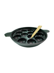 Raj 21cm Non-Stick Appackara, KA0007, 12 Kulli, Black/Red