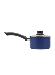 Raj 18cm Non-Stick Stainless Steel Round Induction Saucepan, RNS001, Blue