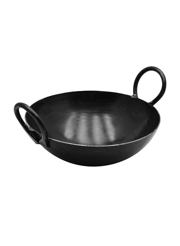 Raj 16.5cm Iron Cooking Kadai, IK0006, Black