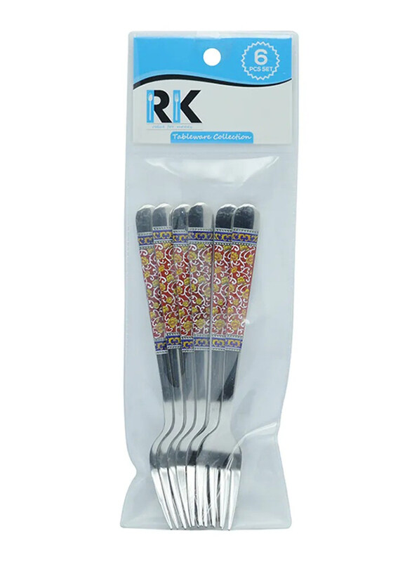 

RK 15cm 6-Piece Stainless Steel Fork Set, RK0079, Silver/Red