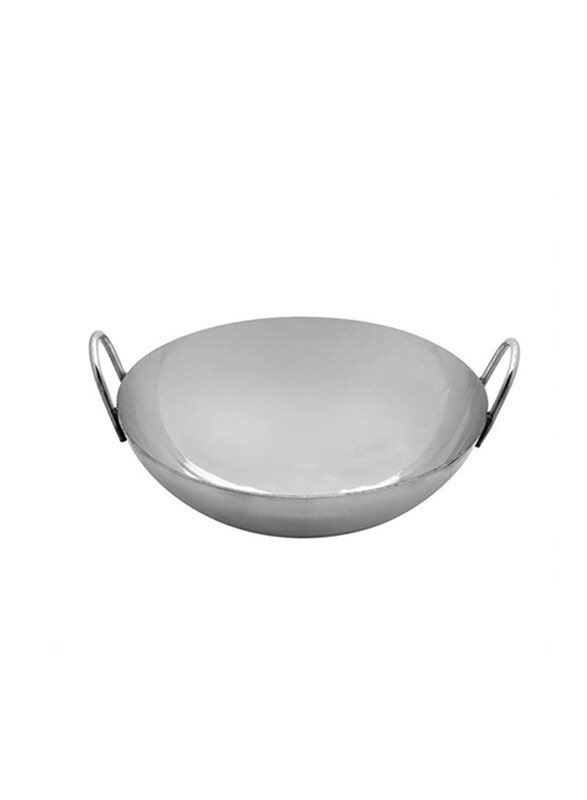 Raj 36cm Stainless Steel Deep Cooking Kadai, MSK014, Silver